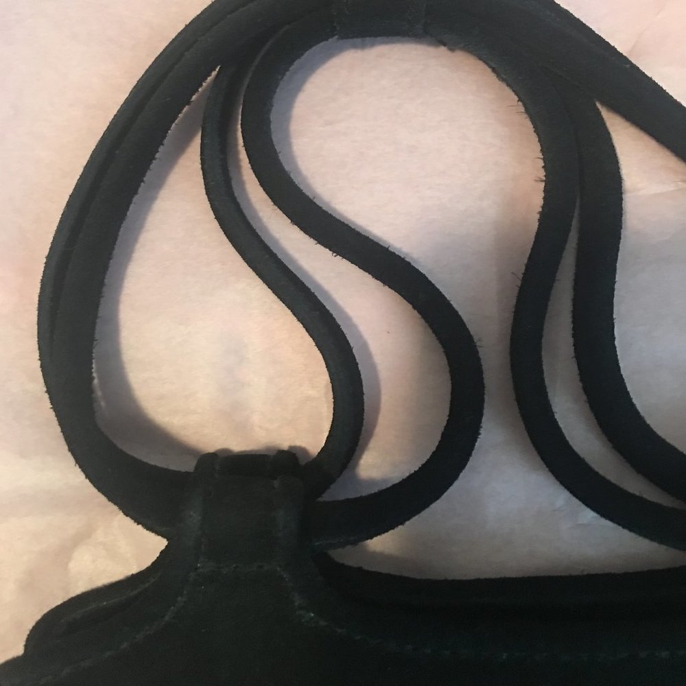 Sold Vintage Indeed Sm Black Suede Embellished Bag - Picture 5 of 5